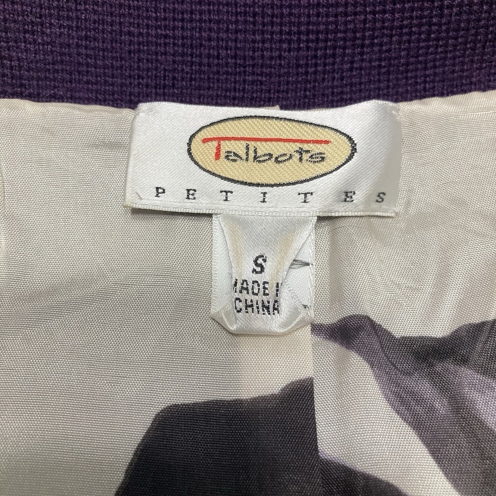 Talbots Petite Small Womens Purple Lined 100% Merino Wool Blazer Jacket Coat - Picture 6 of 14